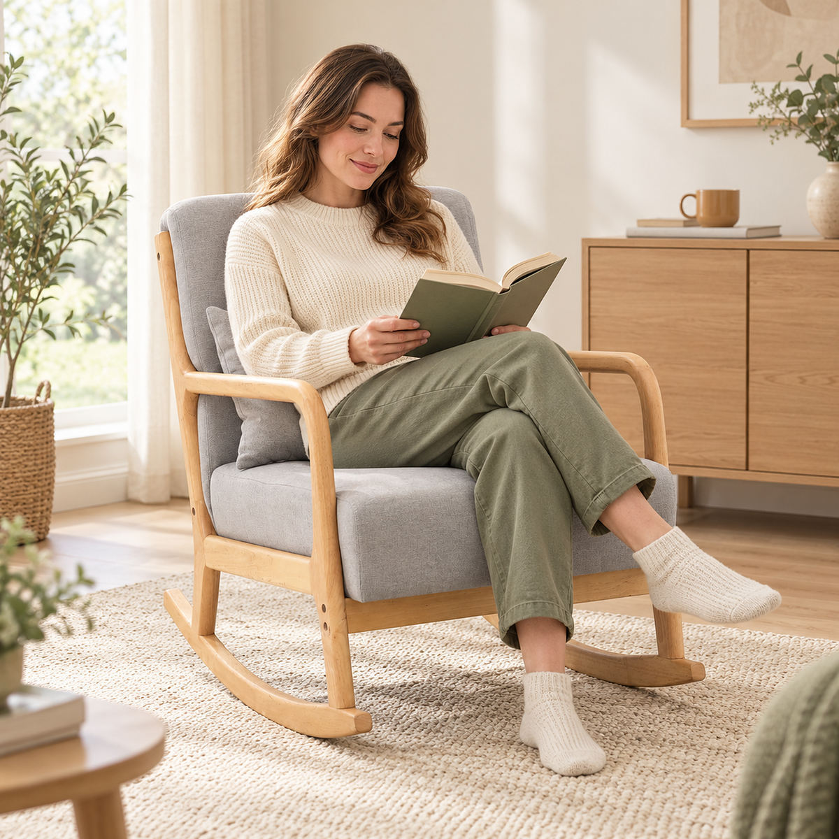 The Hardback Upholstered Rocking Chair