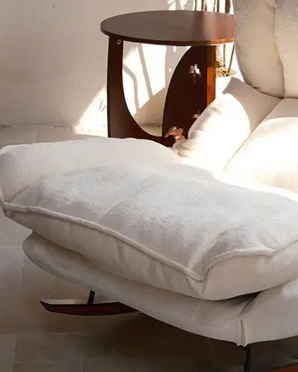 Close-up of the seat cushion of The Anthology Relax Rocking Chair