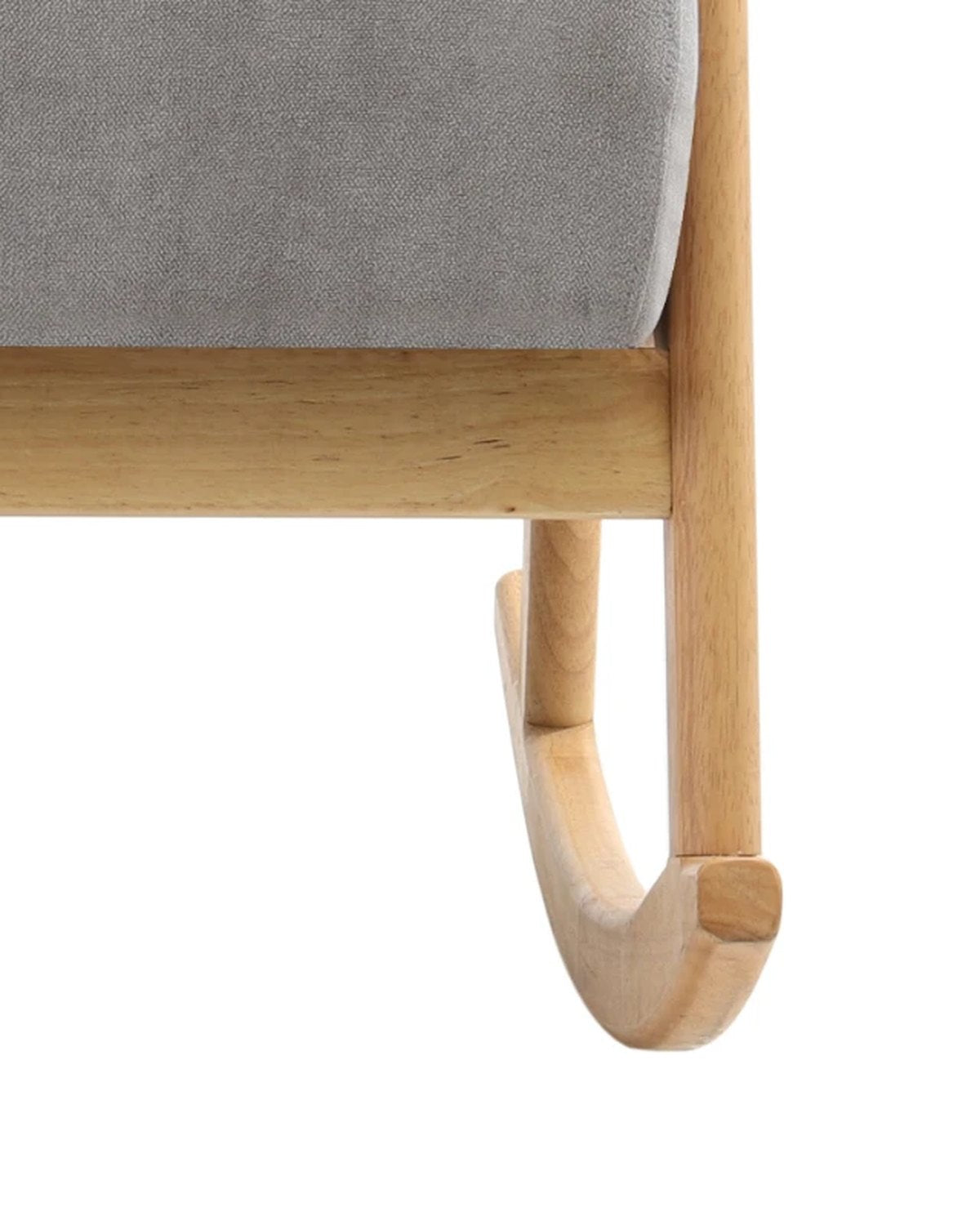 Close-up of the rockers of The Hardback Upholstered Rocking Chair