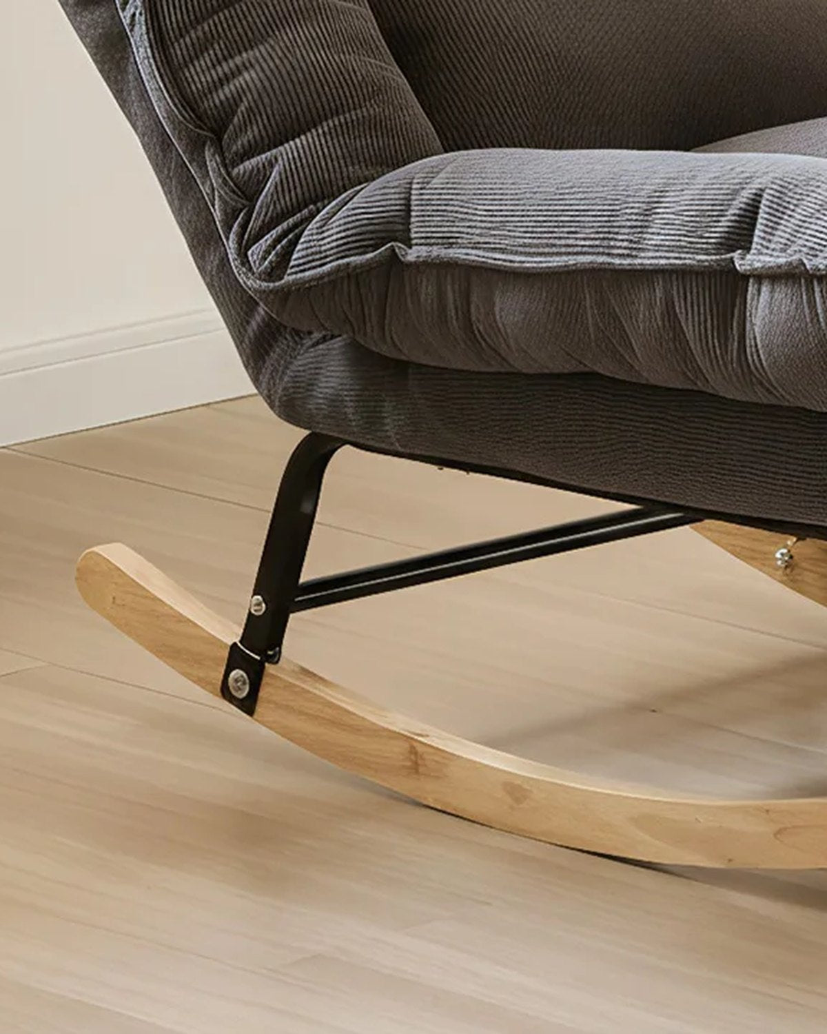 Close-up of the rockers of The Interlude Reclining Rocking Chair